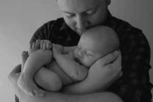 Father and baby newborn photography