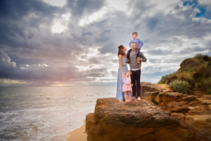 sunset beach family photography