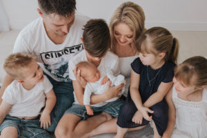 large family photography sessions in the studio with a newborn